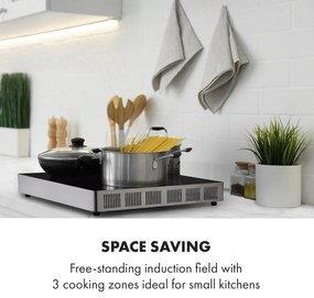 Klarstein TrinityCook, indukciós főzőlap, 3400 W, érintésvezérlés, üveg