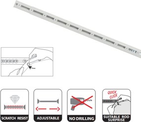 Fehér zuhanyfüggöny rúd 75 - 125 cm Surprise – Spirella