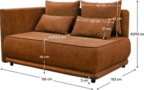 Kihúzható kanapé, terrakotta, balos, LIAMI