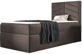 St7 boxspring ágy, sötétbarna, jobbos (90 cm)