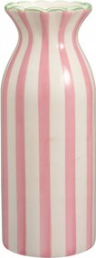 Kerámia Váza Rózsaszín 25 CM Hullámos Dolomit Flakon Dekoratív Nappali