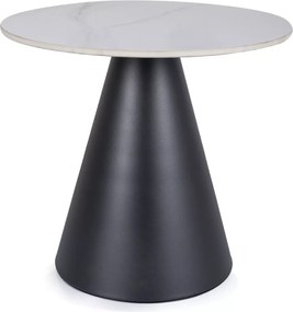 Kisasztal HILL Ø 50 cm, fehér-fekete