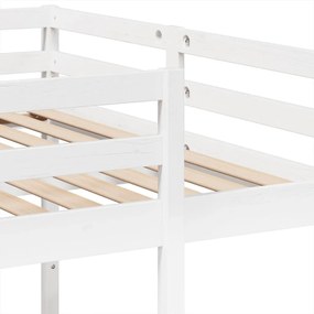 fehér tömör fenyőfa tripla emeletes ágykeret 140x200/70x140 cm