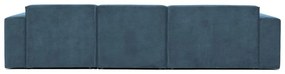 Kék kordbársony sarokkanapé (bal oldali) Sting – Scandic