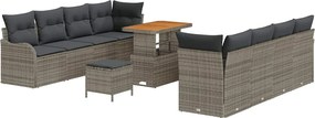vidaXL Kerti Kanapé Szett párnával tárolóval párnával 11 pcs Szürke