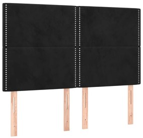 4 db fekete bársony fejtámla 72 x 5 x 78/88 cm