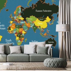 Öntapadó tapéta stílusos világtérkép