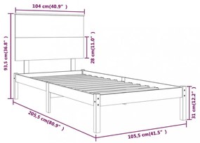 fehér tömör fenyőfa ágy matrac nélkül 100 x 200 cm