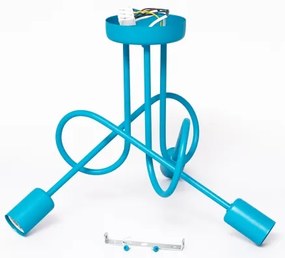 LED gyerekszobai felületre szerelhető csillár OXFORD 3xE27/15W/230V kék