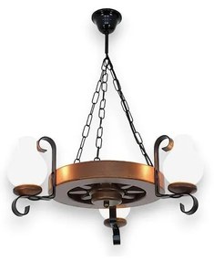 Brilagi - Csillár láncon ROATA 3xE14/40W/230V bükkfa/dió