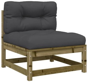 vidaXL impregnált fenyőfa karfa nélküli kerti kanapé párnákkal
