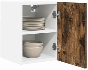 Függő szekrény polcokkal Riga 2 pcs Füstölt tölgy és fehér