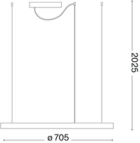 Ideal Lux - LED függőlámpa kábellel ORACLE SLIM LED/37W/230V 3000K átm. 70 cm fehér
