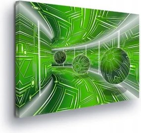 Vászonkép 80x60 Zöld High-Tech Futurisztikus Alagút a dolgozószobába