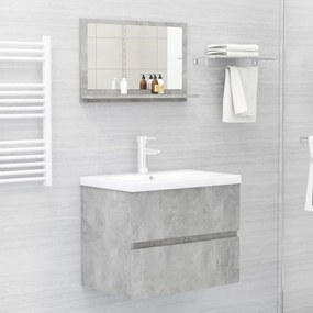 betonszürke forgácslap fürdőszobai tükör 60 x 10,5 x 37 cm