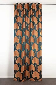 Függöny Ginko narancssárga fekete kész függöny alagút 135 x 280 cm