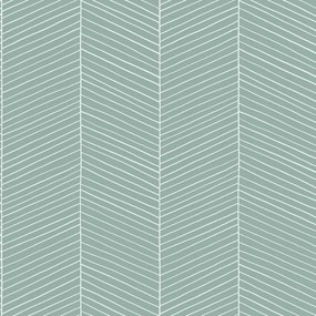 Halszálka mintás flizelin tapéta zöld fehér divatos