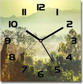 Üveg falióra szögletes Dzsungel 30x30 cm