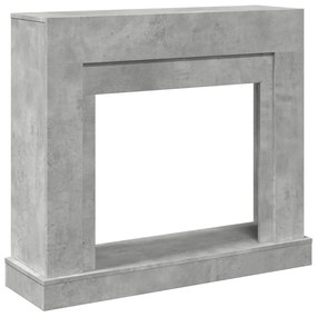 betonszürke szerelt fa kandallóburkolat 100 x 30 x 87,5 cm