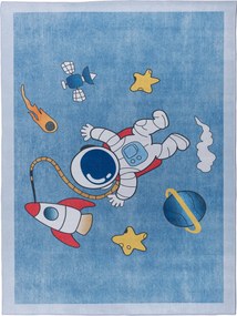 Gyerekszőnyeg Crystal Velvet 80x150 Kozmosz Rakéta Kék Gyerek