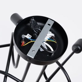 Sollux SL.1435 - Felületre szerelhető csillár  LOOP 5xE27/15W/230V fekete