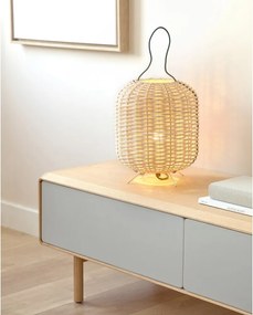 Szürke-natúr színű TV-állvány kőrisfa dekorral 180x41x42 cm Anielle – Kave Home