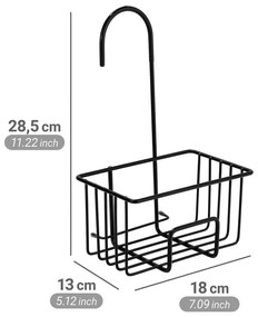 Fekete függő rozsdamentes acél fürdőszobai polc Milito – Wenko
