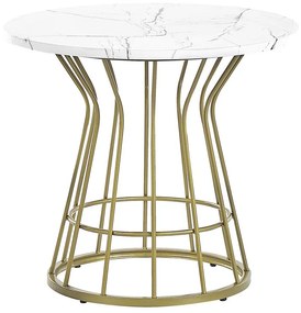 Fehér és arany márványhatású kisasztal ⌀ 50 cm CONCAN Beliani