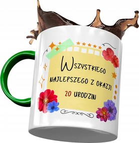 Zöld Bögre Születésnapra 20 20. 20. Ajándék Nyomtatott Fotóval