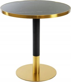 Márvány Bár Kávézóasztal Márvány Asztallappal Fi70cm fekete A-609