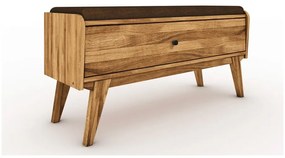 Tölgyfa pad tárolóhellyel, narancssárga ülőrésszel Retro - The Beds