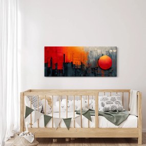 Kép - Absztrakt festmény a városról (120x50 cm)