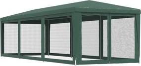 Zöld HDPE rendezvénysátor 8 hálós oldalfallal 3x9 m