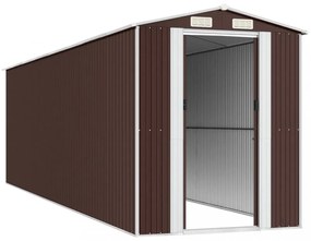 sötétbarna horganyzott acél kerti fészer 192 x 689 x 223 cm