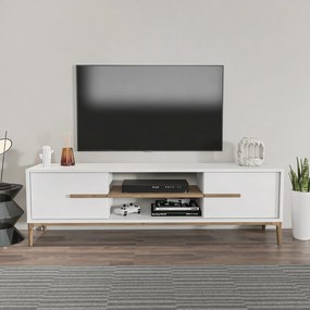 TV szekrény Eslem - White, Walnut