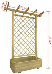 fa virágtartó pergola 162 x 56 x 204 cm
