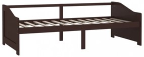 sötétbarna 3 személyes tömör fenyőfa kanapéágy 90 x 200 cm