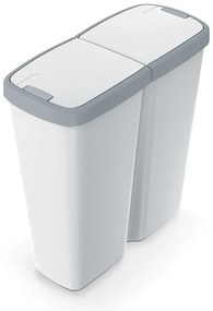 Hulladékgyűjtő Prosperplast COMPACTA Q DUO, 50 l hamu színben, világosszürke fedéllel