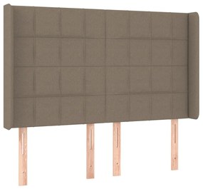 tópszínű szövet LED-es fejtámla 147x16x118/128 cm