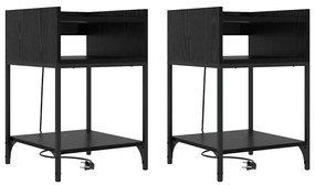 Éjjeli Szekrények 2 pcs Musta tammi 40 x 40 x 61 cm Faanyag
