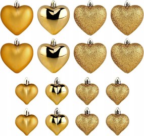 16 db Törhetetlen KarĂĄcsonyfadĂsz Gömb Szett Arany SzĂnƱ KarĂĄcsonyfĂĄra