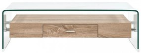átlátszó edzett üveg dohányzóasztal 98 x 45 x 31 cm