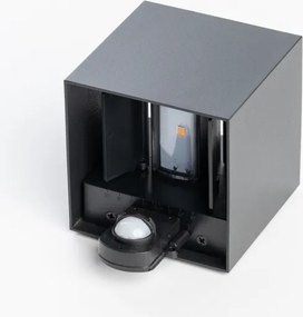 BRILAGI - CUBE LED kültéri fali lámpatest érzékelővel LED/6W/230V fekete IP65