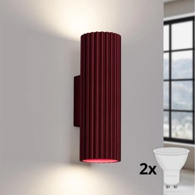 Brilagi - LED fali lámpa CRESTO 2xGU10/10W/230V 20 cm bordó