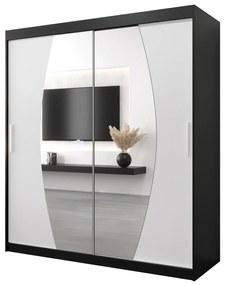 Ruhásszekrény 180 cm Eclipse (matt fekete + matt fehér). 1063417