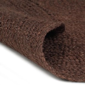 barna kézzel font kör alakú jutaszőnyeg 90 cm