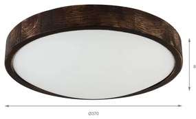 LED mennyezeti lámpa OAK SMOKY SLIM LED/36W/230V 4000K átm. 37 cm tölgy/sötétbarna