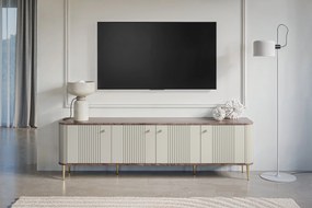 Vesper 4D TV-szekrény 187 cm - kasmír / diófa / arany lábak