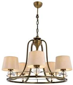 NARA láncos csillár 5xE27/40W/230V sárgaréz