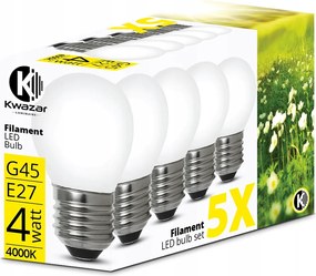Led izzó E27 Filament 4W Tejgolyó semleges színű dekoratív CCD